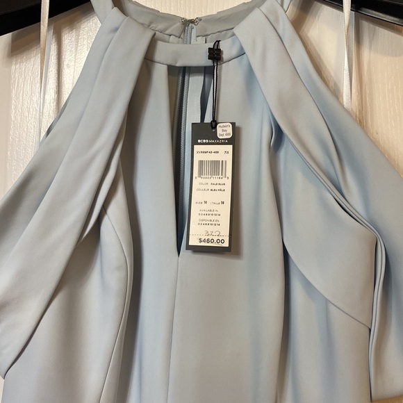 NWT BCBG MAXAZRIA PALE BLUE KATHYA DRAPED CUTOUT GOWN XVR69F43/L556A SIZE 10 - Picture 4 of 6